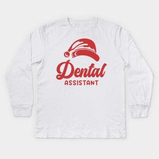 Dental Assistant Christmas Red Text Kids Long Sleeve T-Shirt